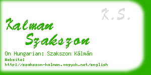 kalman szakszon business card
